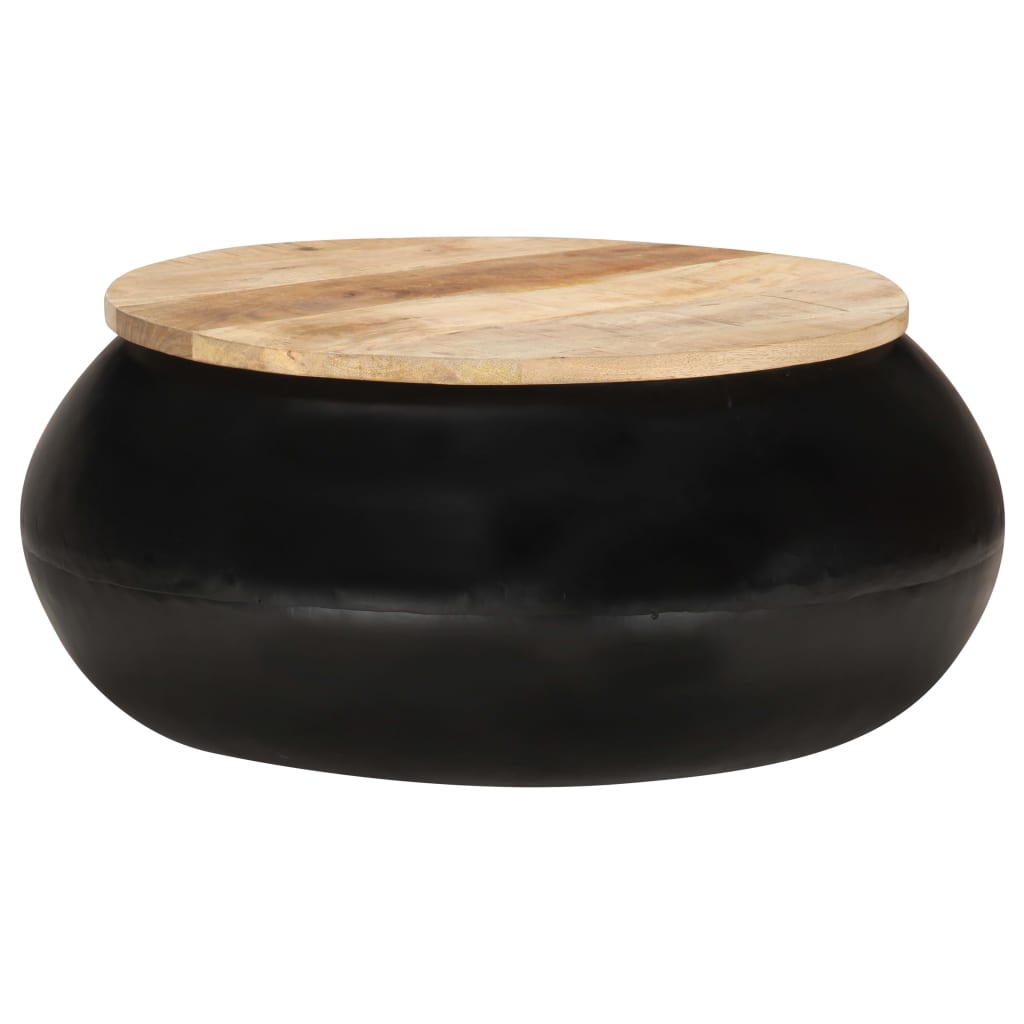 Măsuță de cafea, negru, 68 x 68 x 30 cm, lemn masiv de mango Lando - Lando