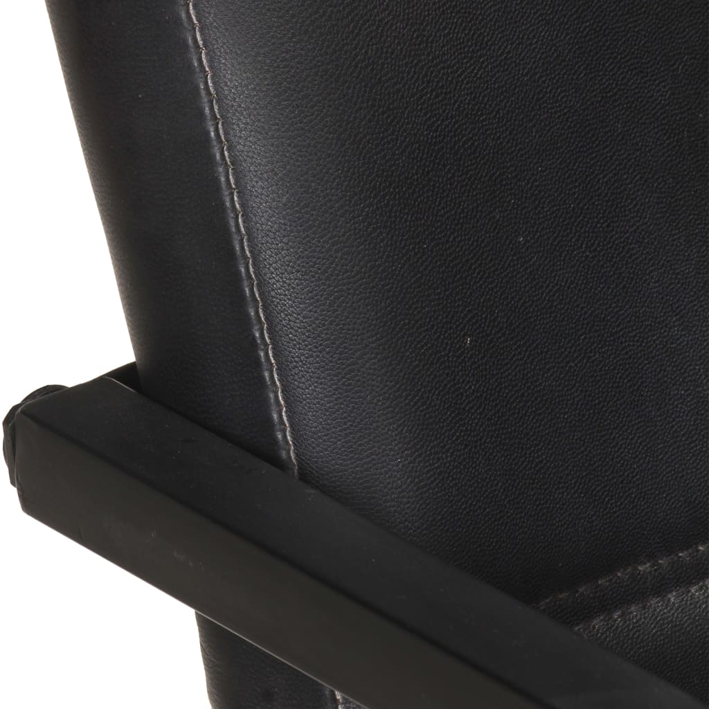 Scaune de masă tip consola 2  buc. negru, piele naturală - Lando