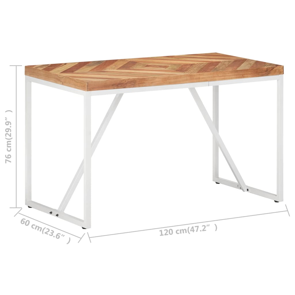Masă de bucătărie, 120x60x76cm, lemn masiv de acacia/mango - Lando