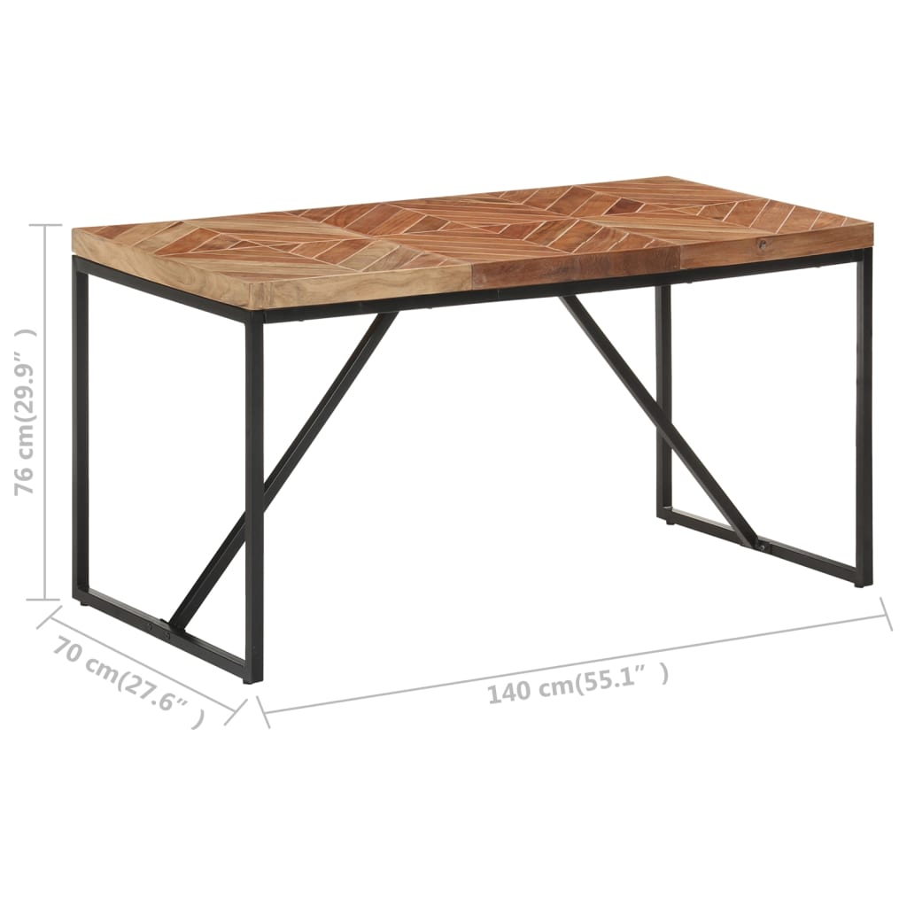 Masă de bucătărie, 140x70x76 cm, lemn masiv acacia/mango - Lando