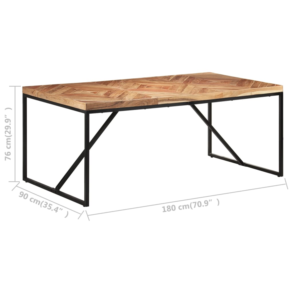 Masă de bucătărie, 180 x 90 x 76 cm, lemn masiv acacia/mango - Lando