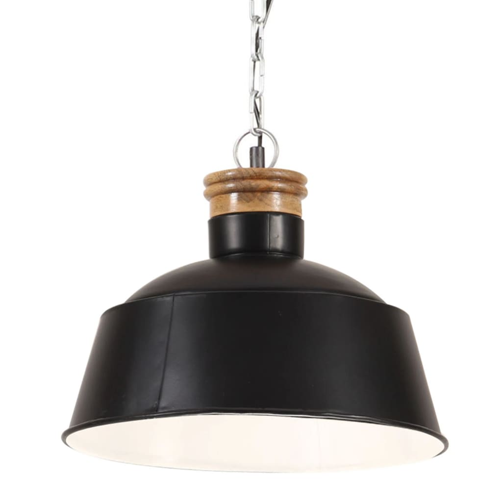 Lampă suspendată industrială, negru, 32 cm, E27 - Lando