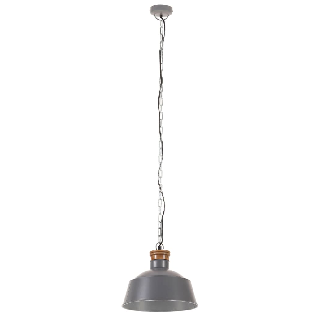 Lampă suspendată industrială, gri, 32 cm, E27 Lando - Lando