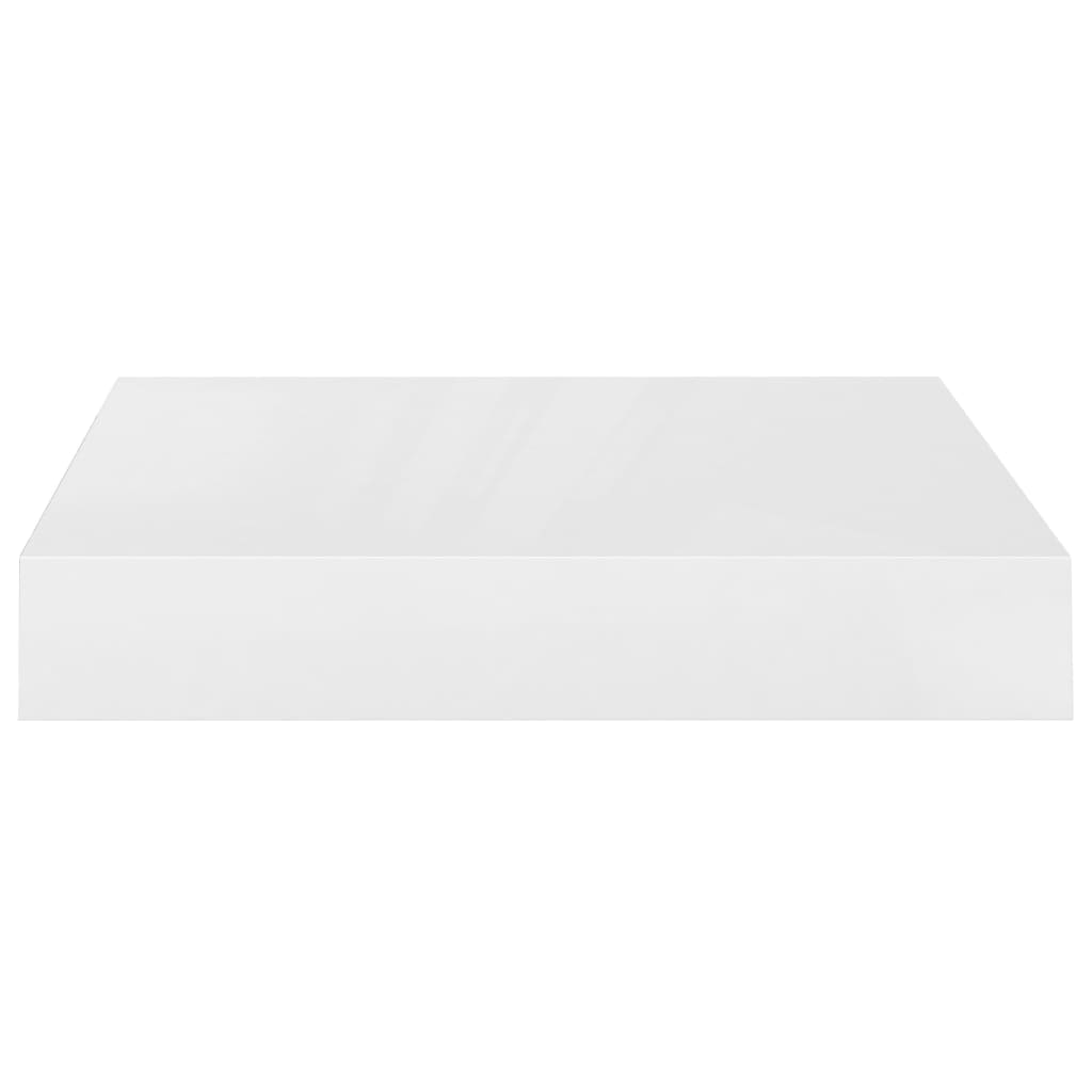 Raft de perete suspendat, alb extralucios, 23x23,5x3,8 cm, MDF Lando - Lando