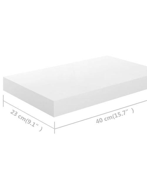 Загрузите изображение в средство просмотра галереи, Raft de perete suspendat, alb extralucios, 40x23x3,8 cm, MDF Lando - Lando
