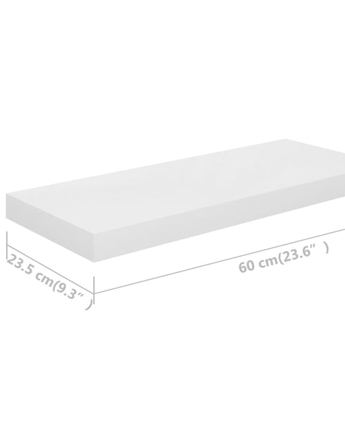 Загрузите изображение в средство просмотра галереи, Rafturi de perete, 2 buc., alb extralucios, 60x23,5x3,8 cm, MDF Lando - Lando
