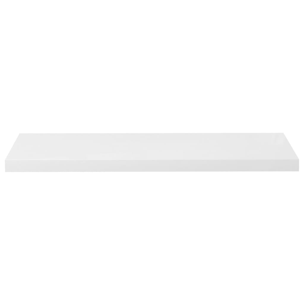 Rafturi de perete, 2 buc., alb extralucios, 90x23,5x3,8 cm, MDF Lando - Lando