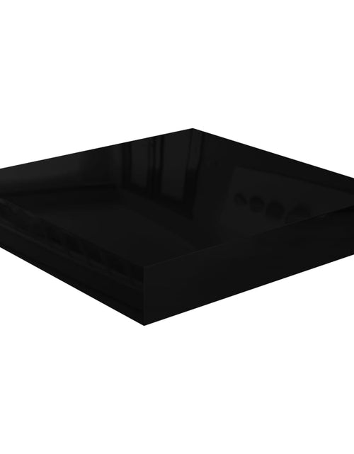 Încărcați imaginea în vizualizatorul Galerie, Rafturi de perete 2 buc. negru extralucios 23x23,5x3,8 cm, MDF Lando - Lando
