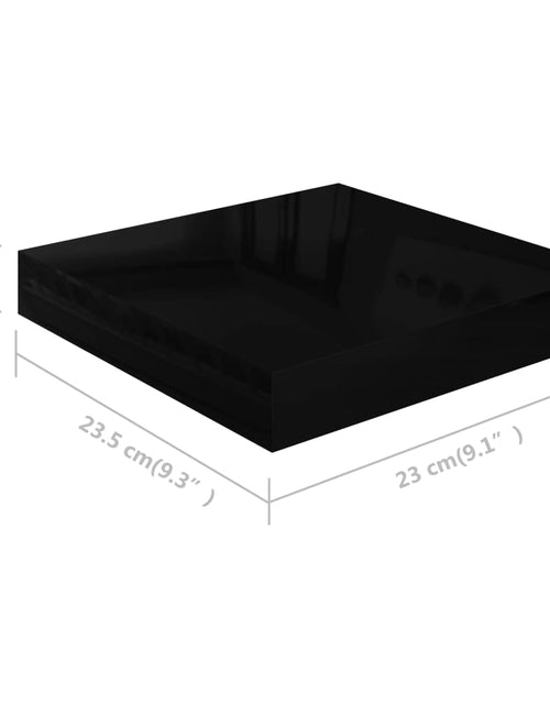 Încărcați imaginea în vizualizatorul Galerie, Rafturi de perete 4 buc. negru extralucios 23x23,5x3,8 cm, MDF Lando - Lando
