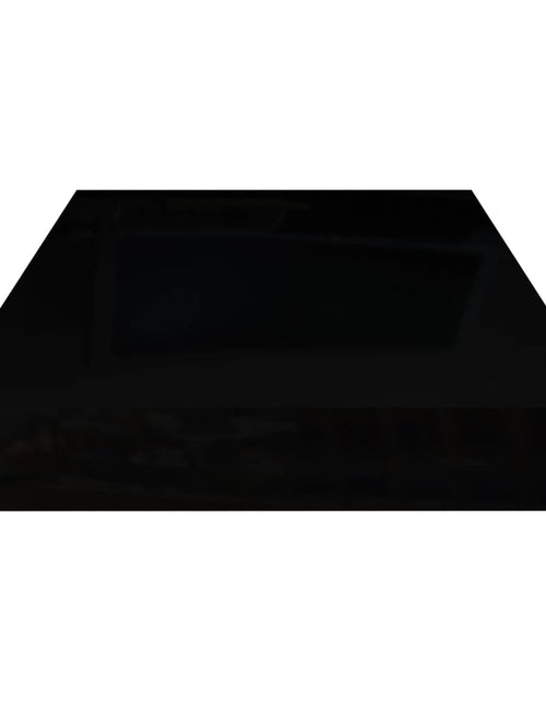 Încărcați imaginea în vizualizatorul Galerie, Raft de perete suspendat, negru extralucios, 50x23x3,8 cm, MDF Lando - Lando
