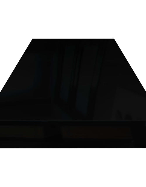 Загрузите изображение в средство просмотра галереи, Raft de perete suspendat negru extralucios, 80x23,5x3,8 cm, MDF Lando - Lando
