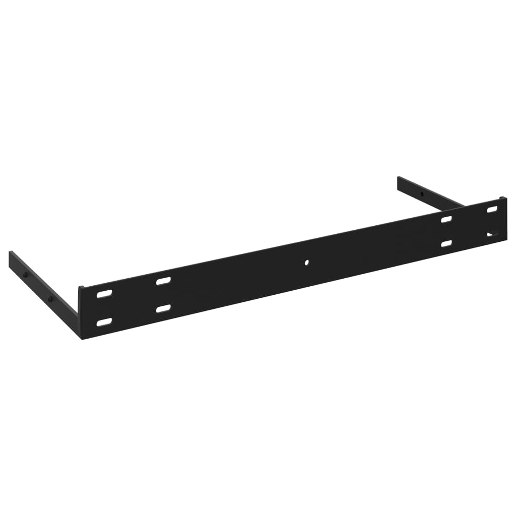 Raft de perete suspendat negru extralucios, 80x23,5x3,8 cm, MDF Lando - Lando