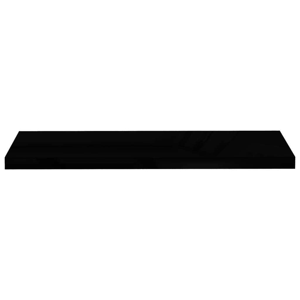 Rafturi de perete, 2 buc., negru extralucios 90x23,5x3,8 cm MDF Lando - Lando