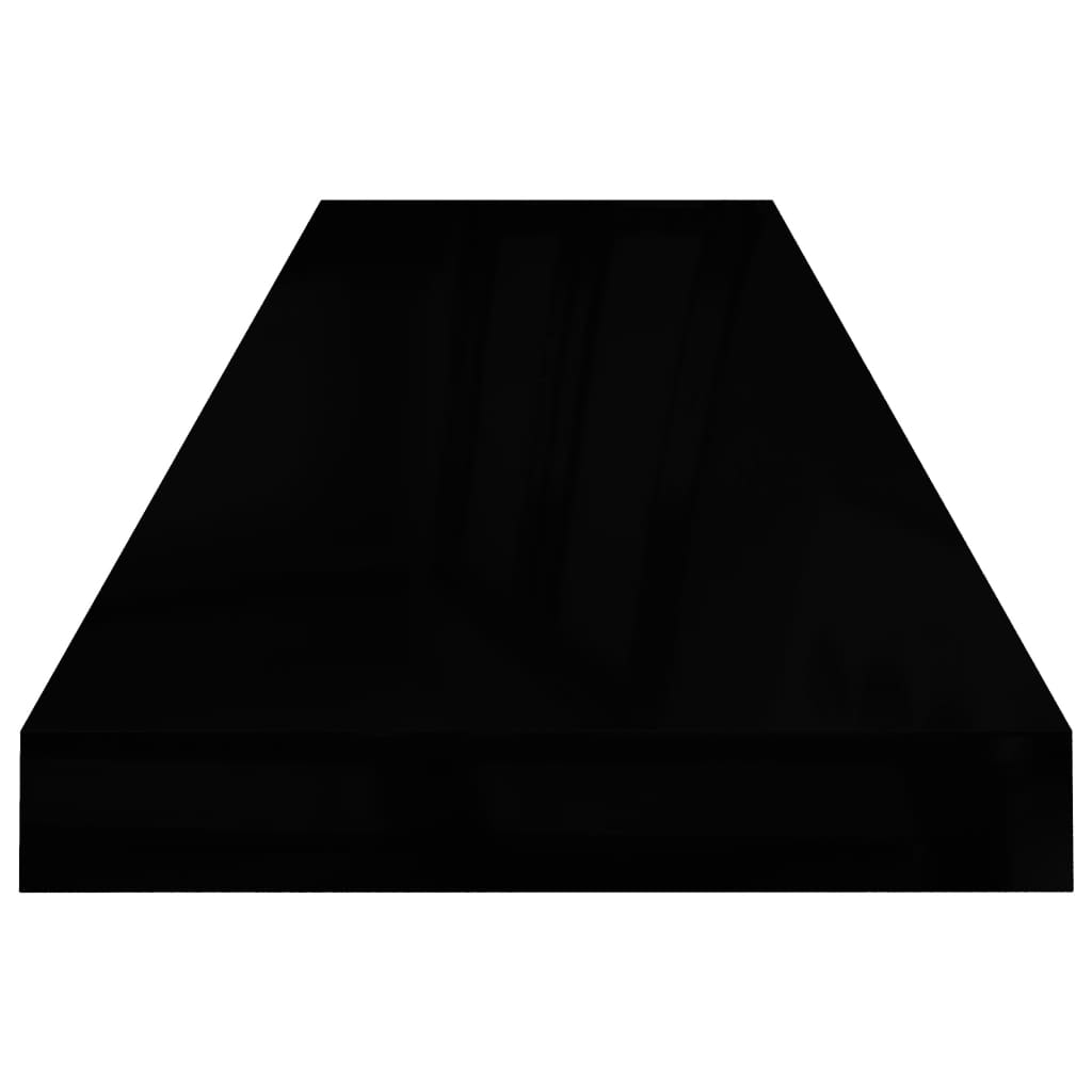 Rafturi de perete 4 buc. negru extralucios, 90x23,5x3,8 cm, MDF Lando - Lando