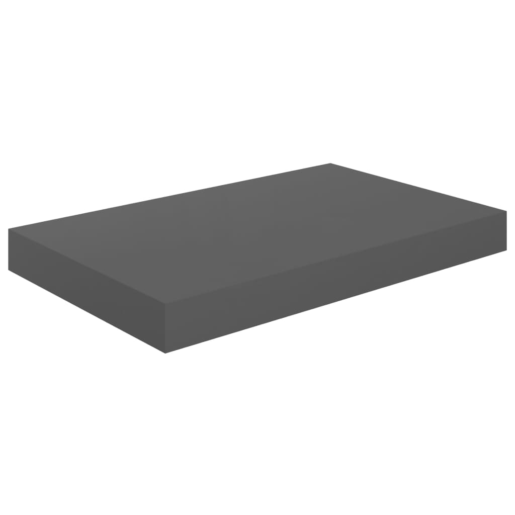 Raft de perete suspendat, gri extralucios, 40x23x3,8 cm, MDF Lando - Lando