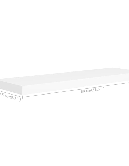 Загрузите изображение в средство просмотра галереи, Raft de perete suspendat, alb, 80x23,5x3,8 cm, MDF Lando - Lando
