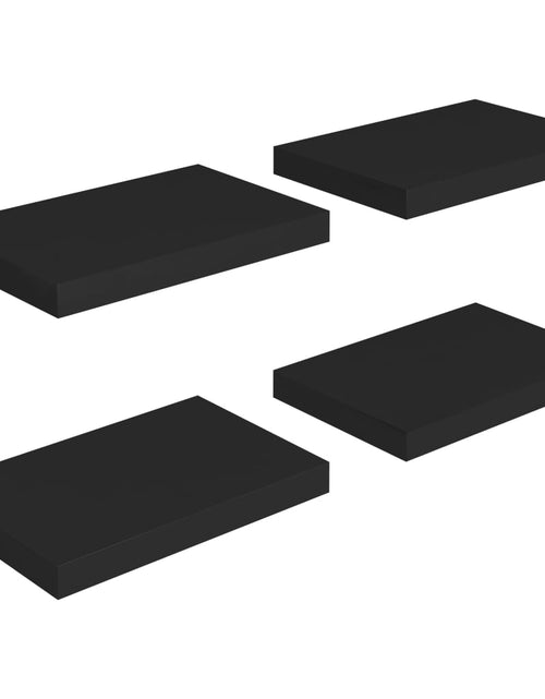 Încărcați imaginea în vizualizatorul Galerie, Rafturi de perete suspendate, 4 buc., negru, 40x23x3,8 cm, MDF - Lando

