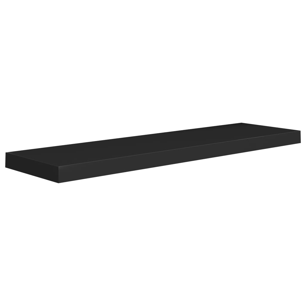 Raft de perete suspendat, negru, 90x23,5x3,8 cm, MDF - Lando