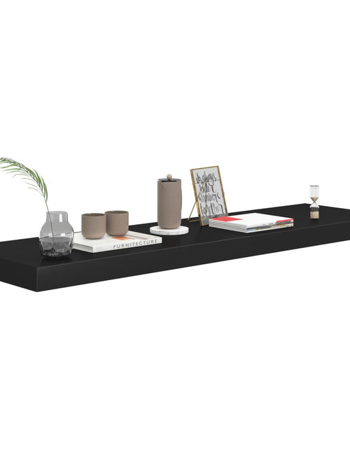 Încărcați imaginea în vizualizatorul Galerie, Raft de perete suspendat, negru, 90x23,5x3,8 cm, MDF - Lando
