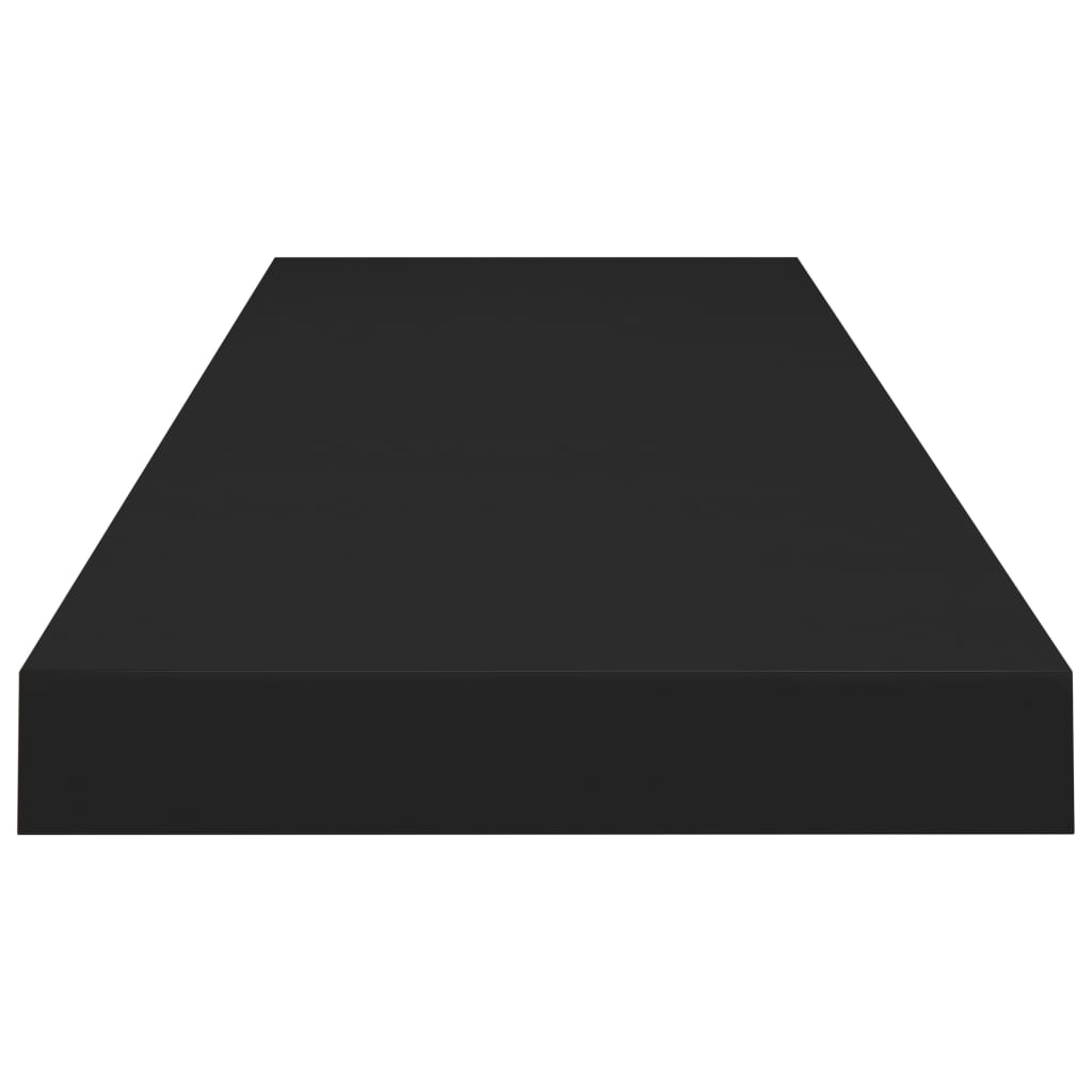 Raft de perete suspendat, negru, 90x23,5x3,8 cm, MDF - Lando