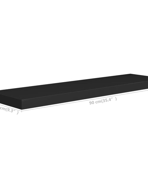 Încărcați imaginea în vizualizatorul Galerie, Raft de perete suspendat, negru, 90x23,5x3,8 cm, MDF - Lando
