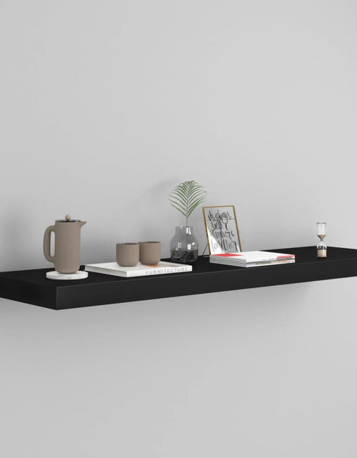 Încărcați imaginea în vizualizatorul Galerie, Raft de perete suspendat, negru, 90x23,5x3,8 cm, MDF - Lando
