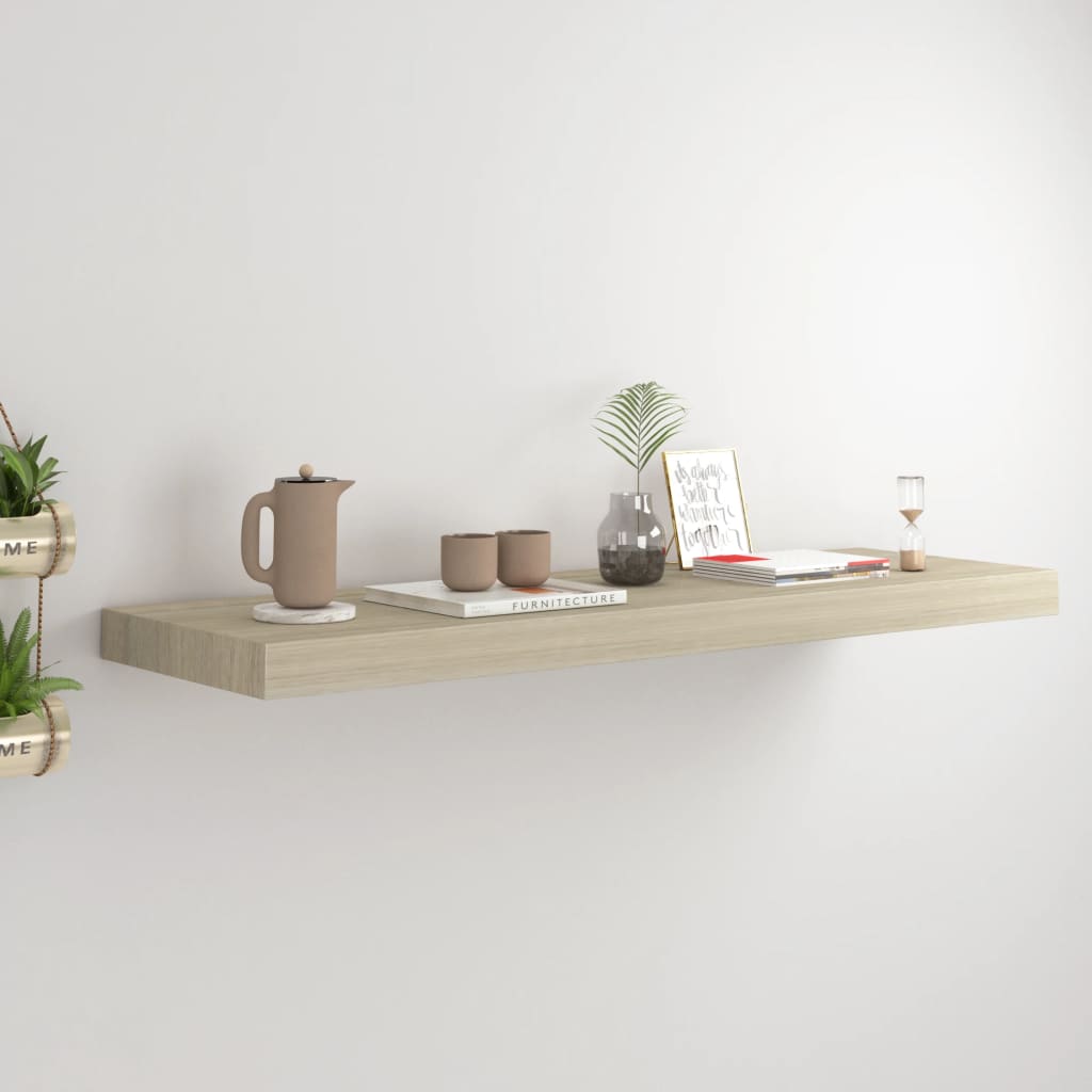 Raft de perete suspendat, stejar, 80x23,5x3,8 cm, MDF Lando - Lando