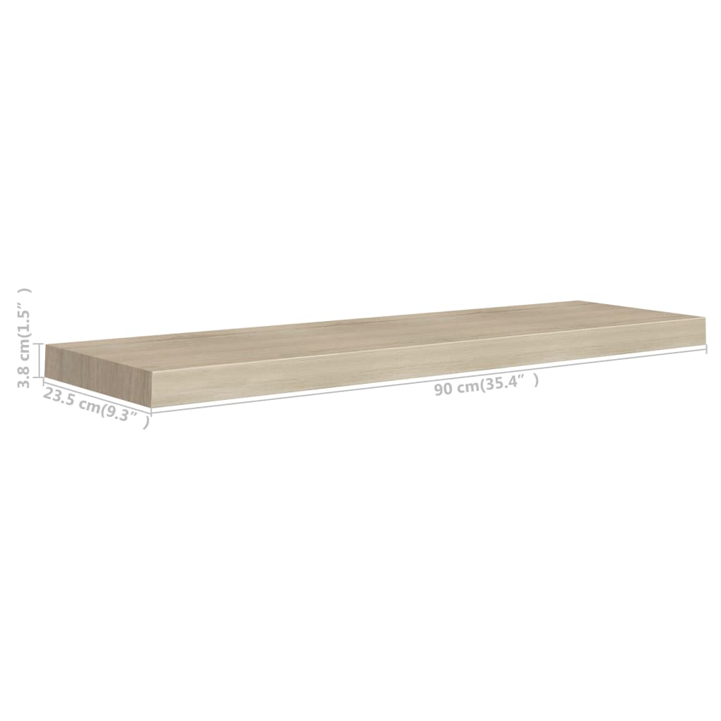 Raft de perete suspendat, stejar, 90x23,5x3,8 cm, MDF Lando - Lando