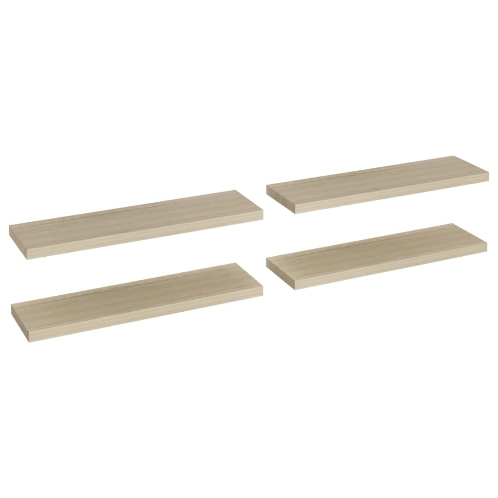 Rafturi de perete suspendate 4 buc. stejar, 90x23,5x3,8 cm, MDF Lando - Lando