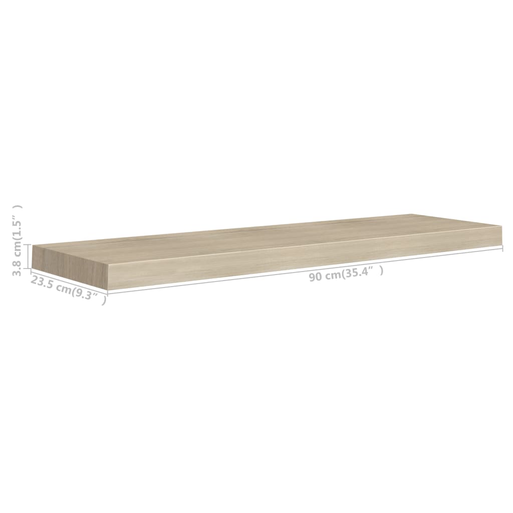 Rafturi de perete suspendate 4 buc. stejar, 90x23,5x3,8 cm, MDF Lando - Lando