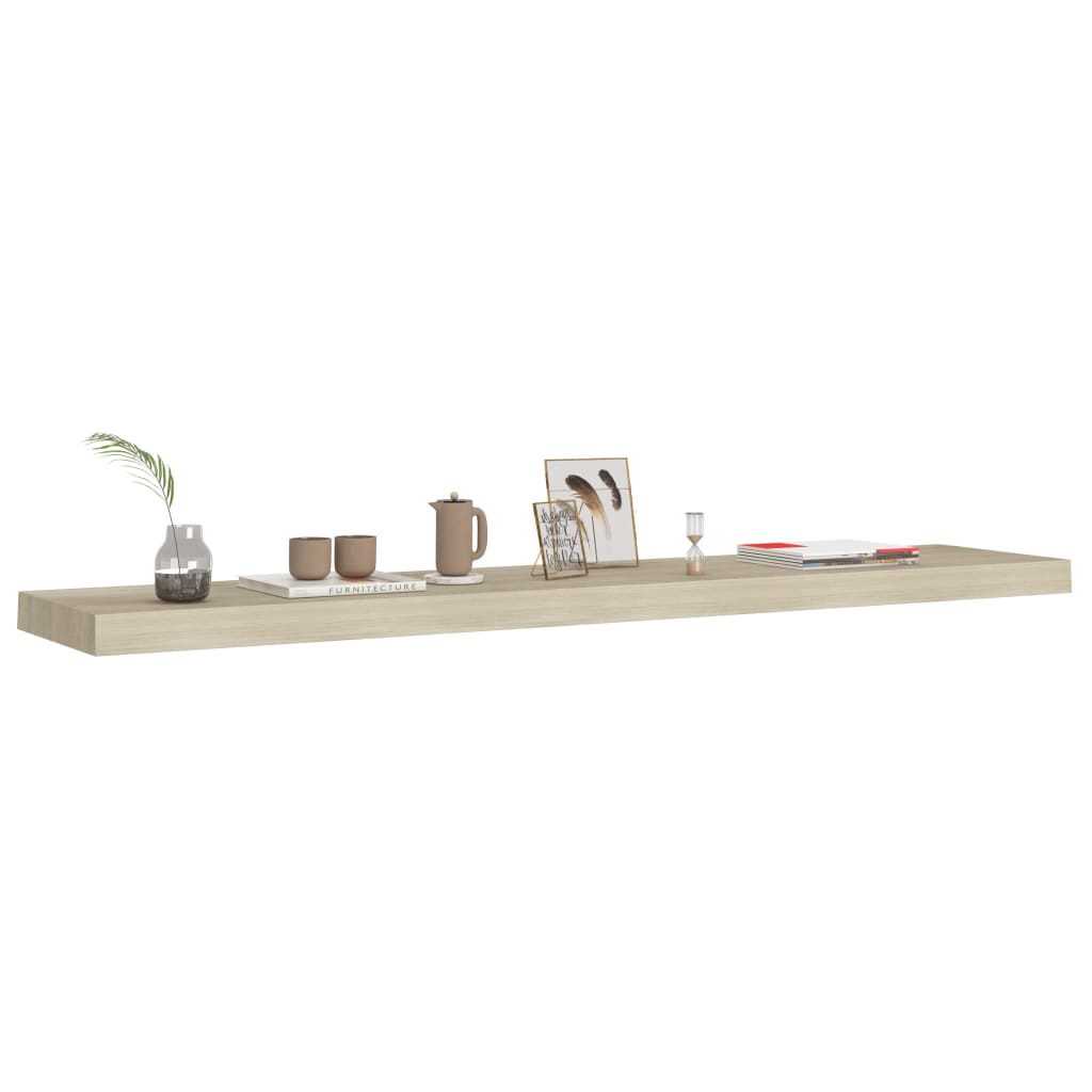 Raft de perete suspendat, stejar, 120x23,5x3,8 cm, MDF Lando - Lando