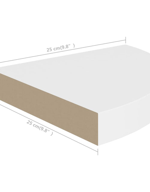 Загрузите изображение в средство просмотра галереи, Rafturi colțar de perete, 2 buc., alb, 25 x 25 x 3,8 cm, MDF Lando - Lando
