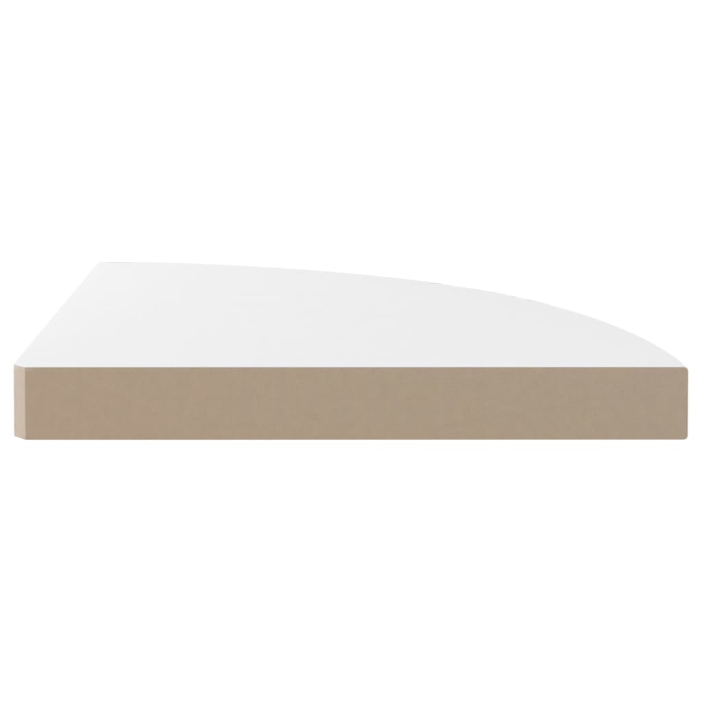Raft colțar de perete, alb extralucios, 35x35x3,8 cm, MDF Lando - Lando