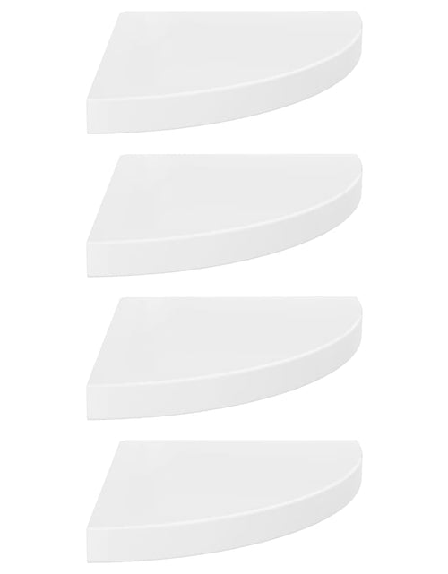 Загрузите изображение в средство просмотра галереи, Colțare suspendate, 4 buc., alb extralucios, 35x35x3,8 cm, MDF Lando - Lando
