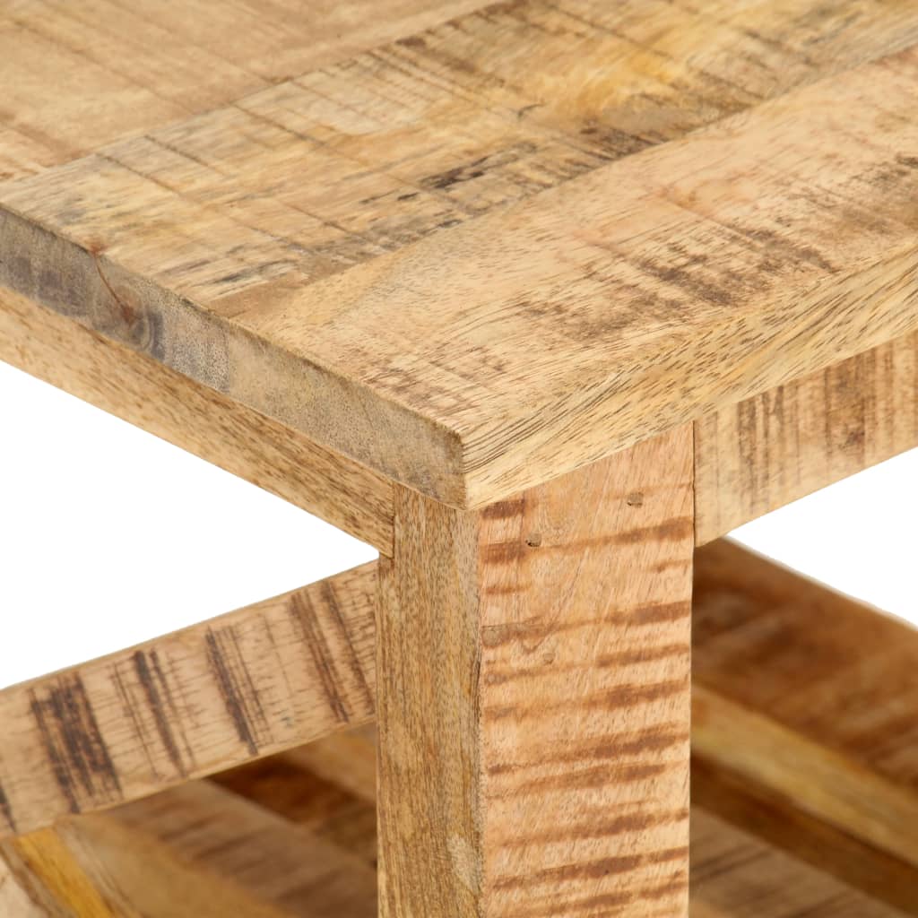 Masă laterală cu roți, 40 x 40 x 42 cm, lemn de mango nefinisat Lando - Lando