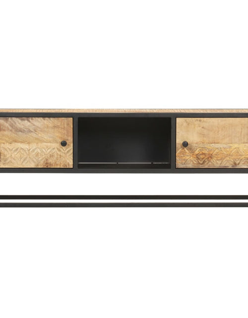 Încărcați imaginea în vizualizatorul Galerie, Comodă TV cu ușă sculpată, 130 x 30 x 40 cm, lemn mango brut Lando - Lando
