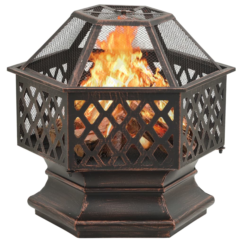 Lando-Vatră de foc rustică, cu vătrai 62x54x56 cm oțel, XXL- lando.md