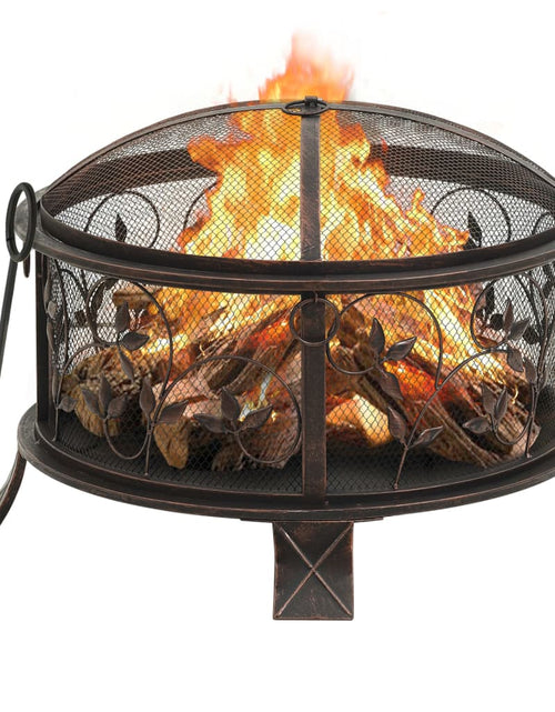 Încărcați imaginea în vizualizatorul Galerie, Vatră de foc rustică, cu vătrai, 67,5 cm, oțel, XXL Lando - Lando
