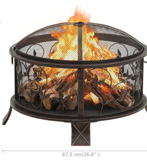 Încărcați imaginea în vizualizatorul Galerie, Lando-Vatră de foc rustică, cu vătrai, 67,5 cm, oțel, XXL- lando.md
