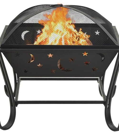 Încărcați imaginea în vizualizatorul Galerie, Lando-Vatră de foc cu vătrai, 62 cm, oțel, XXL- lando.md
