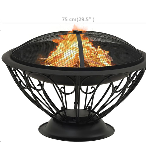 Încărcați imaginea în vizualizatorul Galerie, Lando-Vatră de foc cu vătrai, 75 cm, oțel, XXL- lando.md
