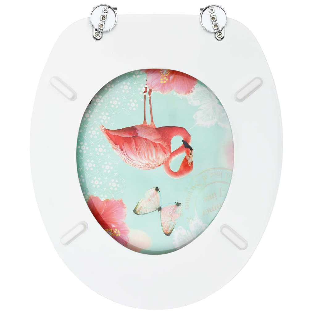 Scaune WC cu capac, 2 buc., MDF, model flamingo Lando - Lando