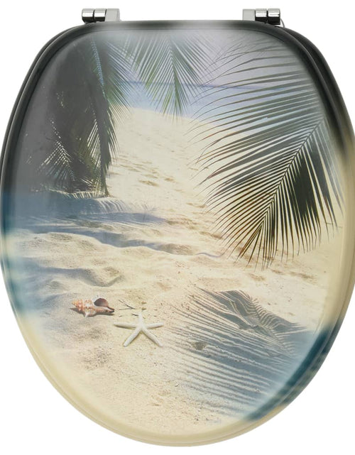Încărcați imaginea în vizualizatorul Galerie, Scaune WC cu capac, 2 buc., MDF, model plajă Lando - Lando
