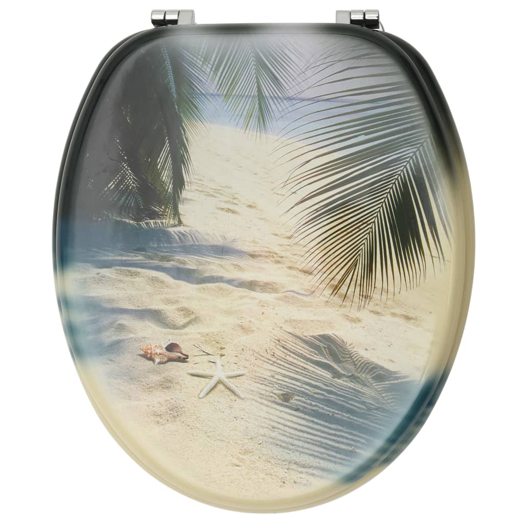 Scaune WC cu capac, 2 buc., MDF, model plajă Lando - Lando