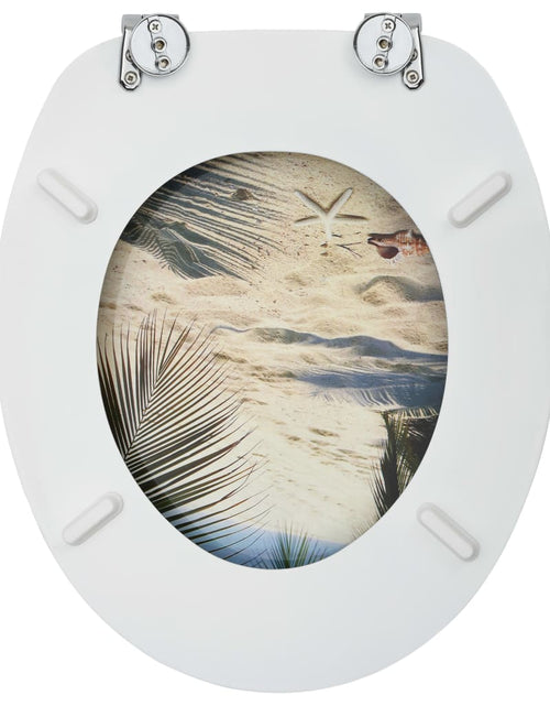 Încărcați imaginea în vizualizatorul Galerie, Scaune WC cu capac, 2 buc., MDF, model plajă Lando - Lando
