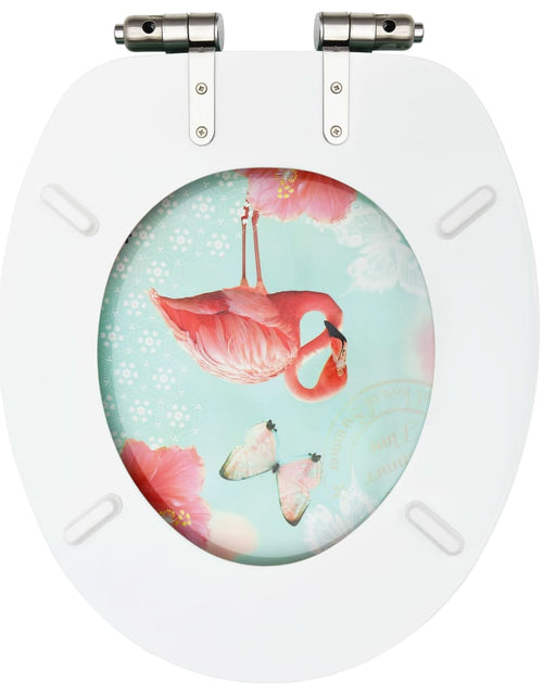 Încărcați imaginea în vizualizatorul Galerie, Scaune WC cu capac silențios, 2 buc., MDF, model flamingo Lando - Lando
