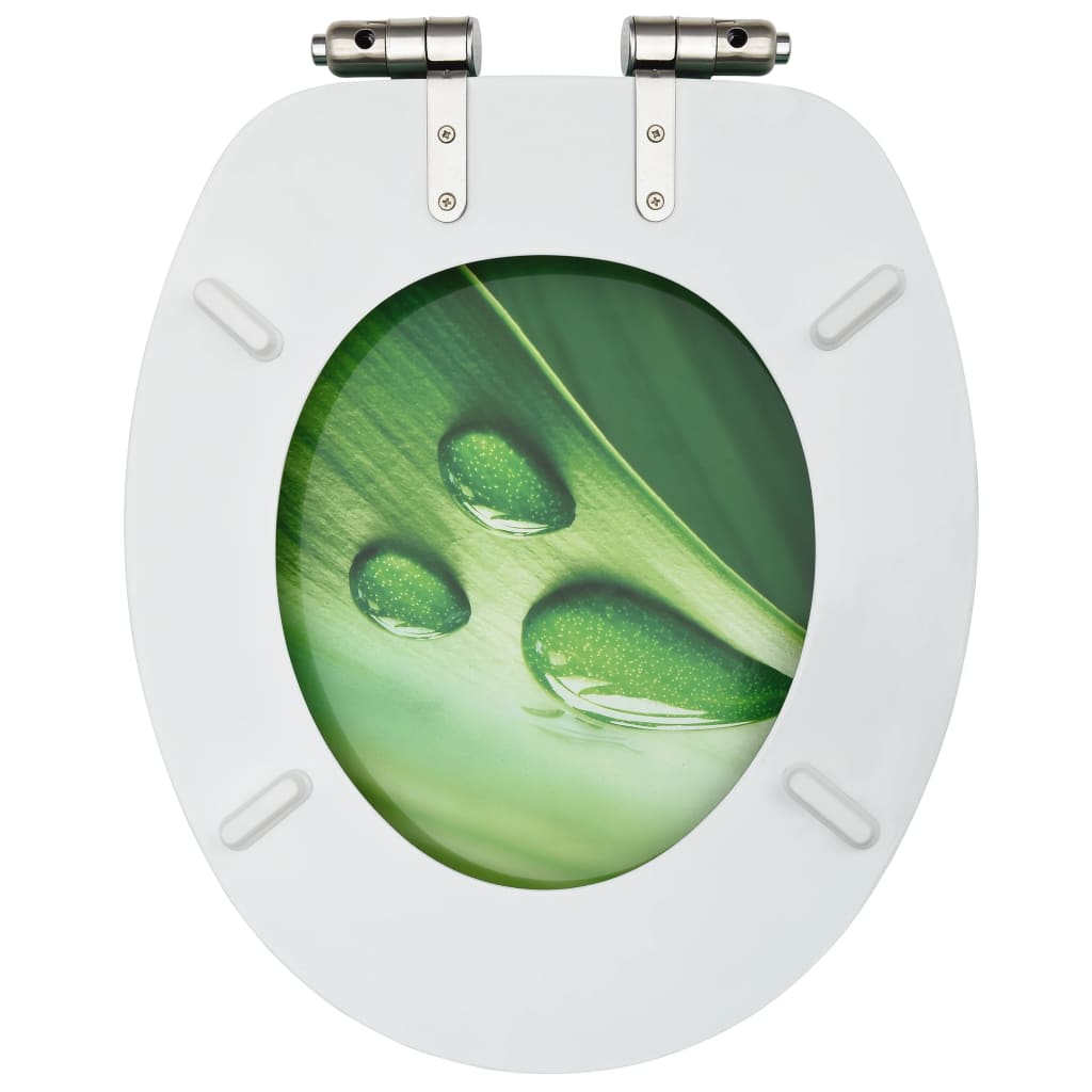 Scaune WC capac silențios, 2 buc., verde, MDF, model stropi Lando - Lando