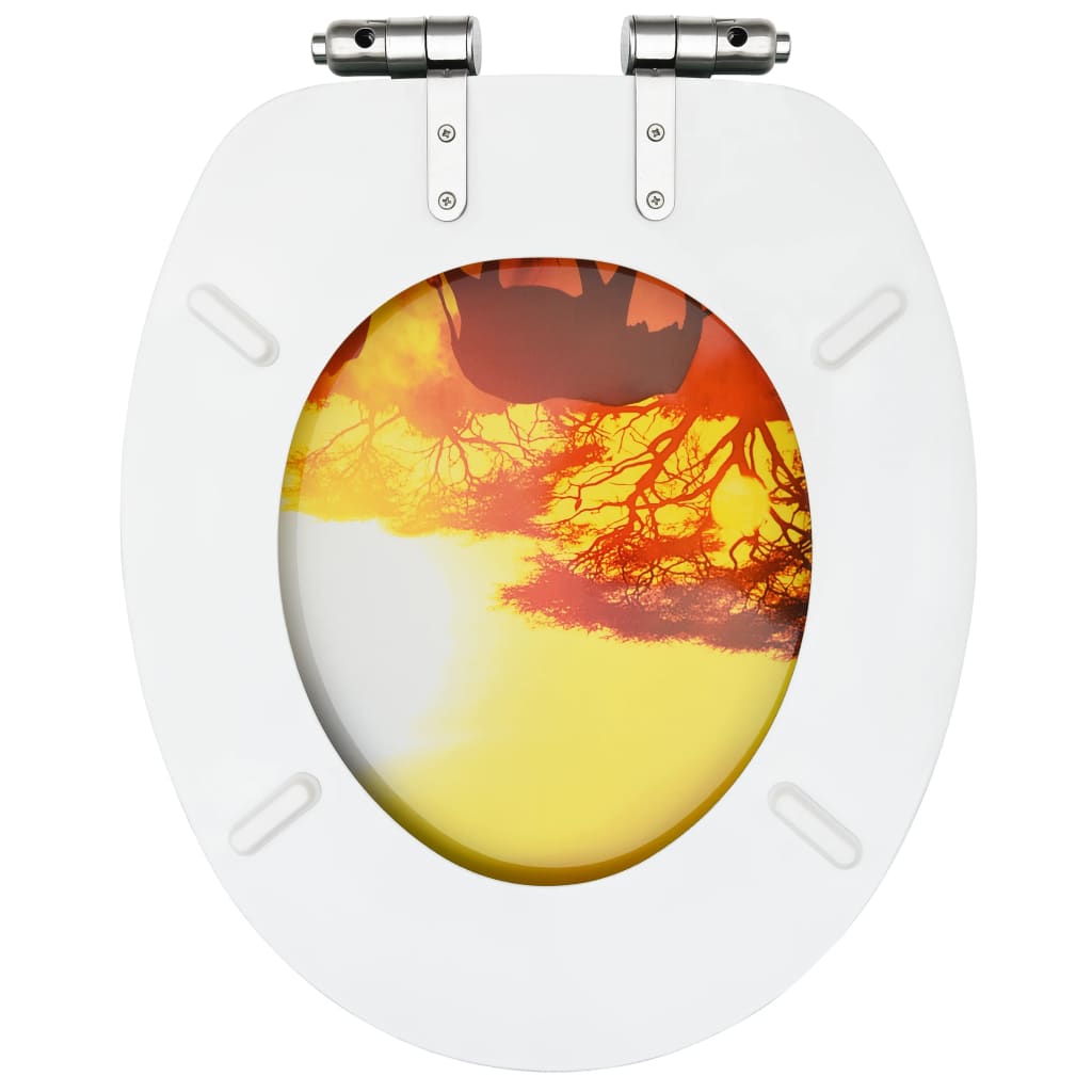 Scaune WC, capac silențios, 2 buc., MDF, model savană - Lando