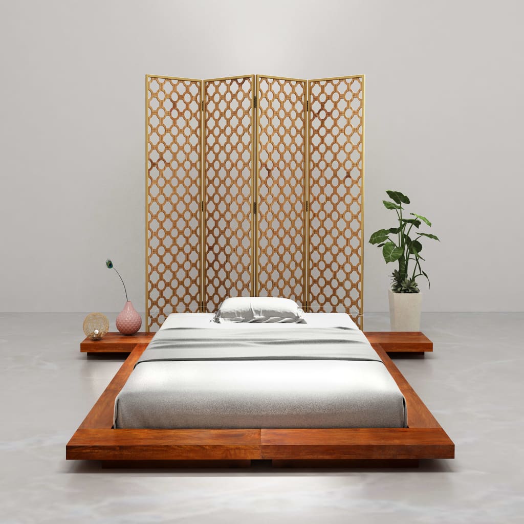 Cadru pat futon, stil japonez, 100 x 200 cm, lemn masiv acacia - Lando