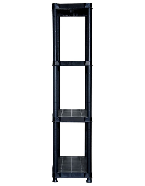 Încărcați imaginea în vizualizatorul Galerie, Raft de depozitare cu 4 polițe, negru, 61x30,5x130 cm, plastic Lando - Lando
